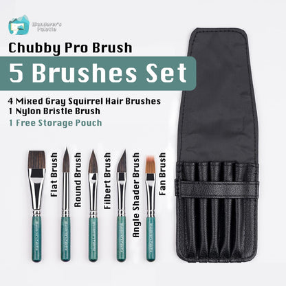 Pos 2: Gray squirrel hair brush bristles close-up - travel brush set