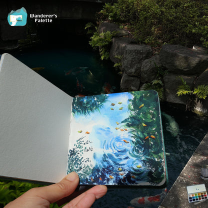 Cotton Paper Watercolor Journal | 100% Cotton 300gsm Travel Sketchbook for Painting & Plein Air, 4.7×4.7"