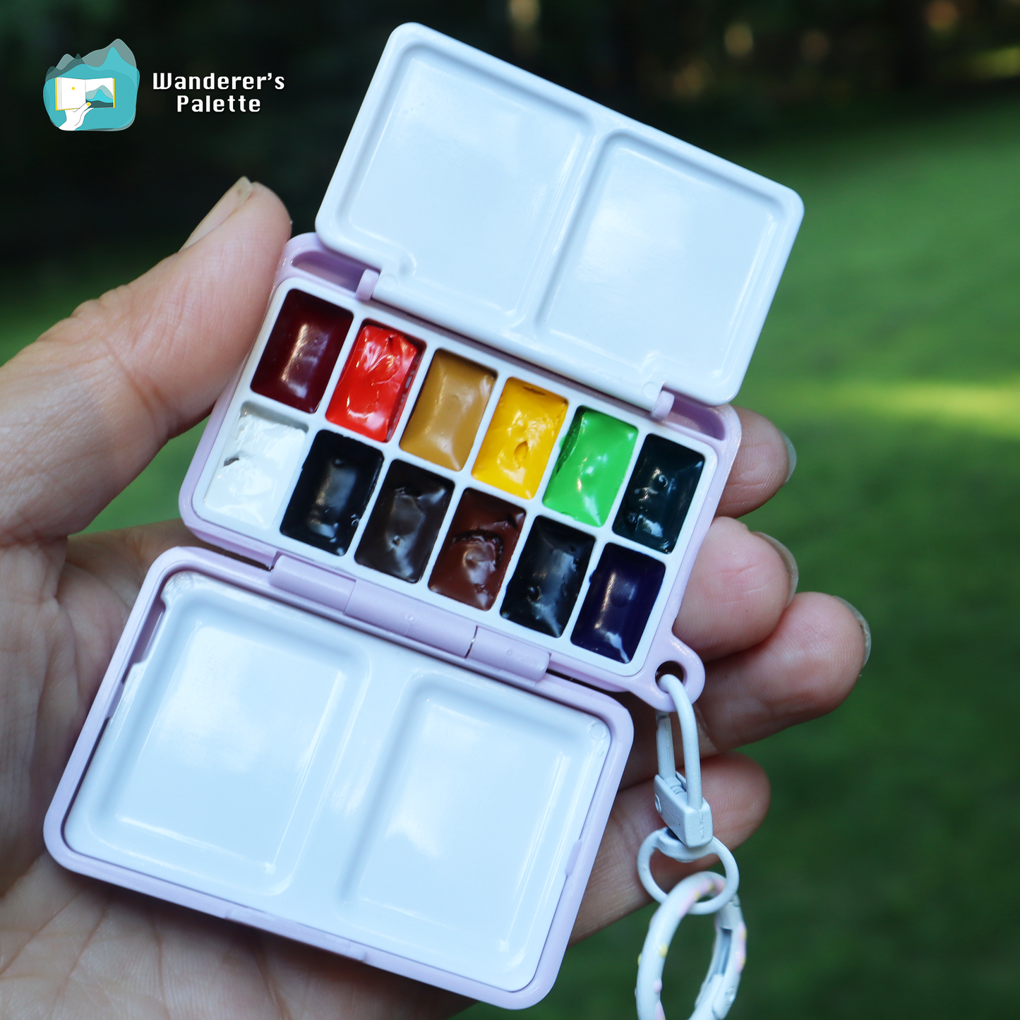 	Pos 7: Portable mini watercolor palette packaging - 12 Holbein colors