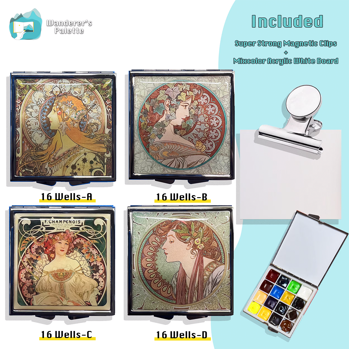 Magnetic Watercolor Travel Palette – product view 8
