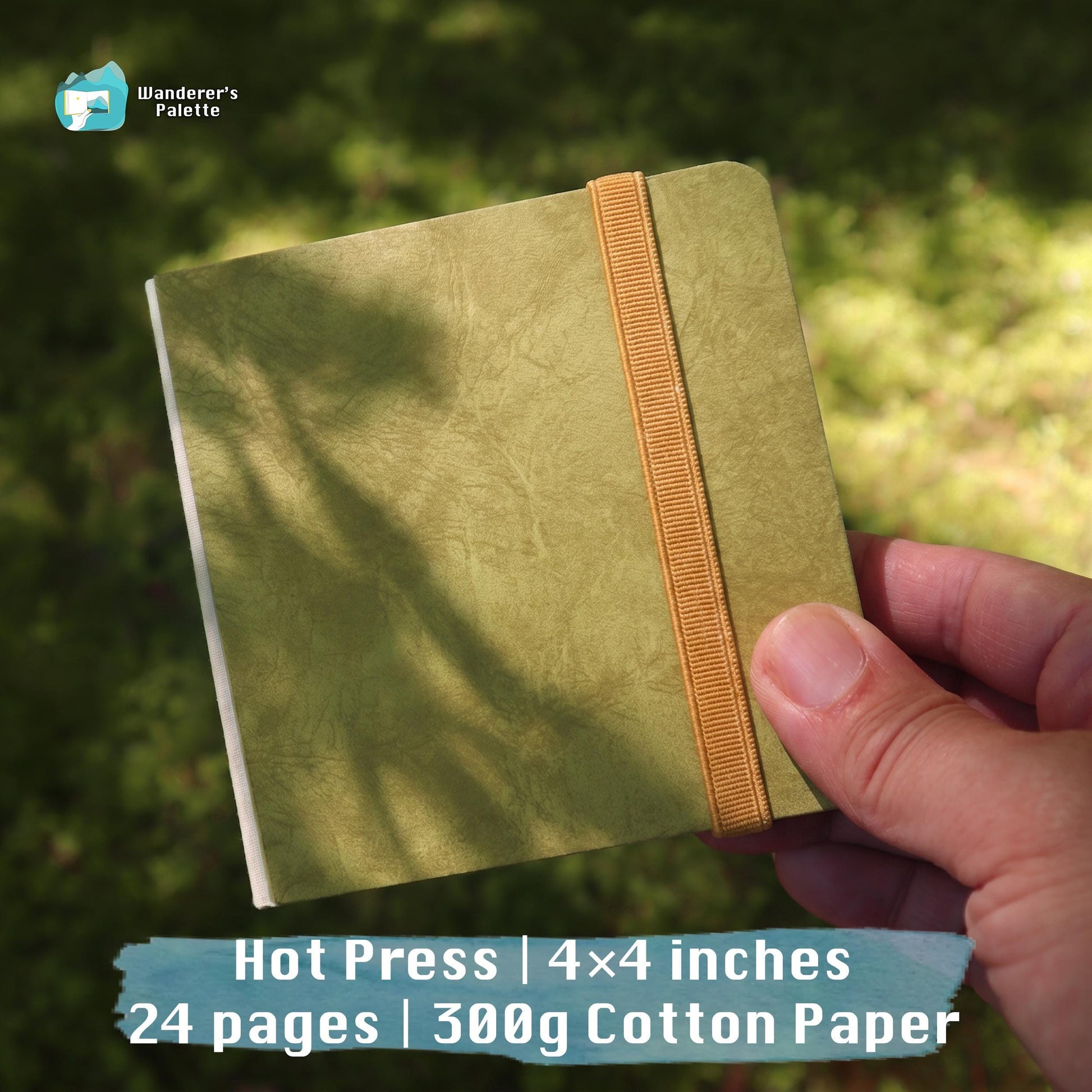 	Pos 3: Artist painting in cotton watercolor journal - travel sketchbook