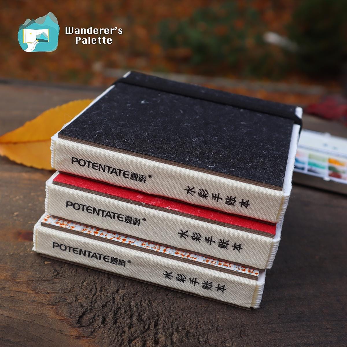 Deckle Edge Cotton Watercolor Journal | 100% Cotton 300gsm Travel Sketchbook, 4×4"