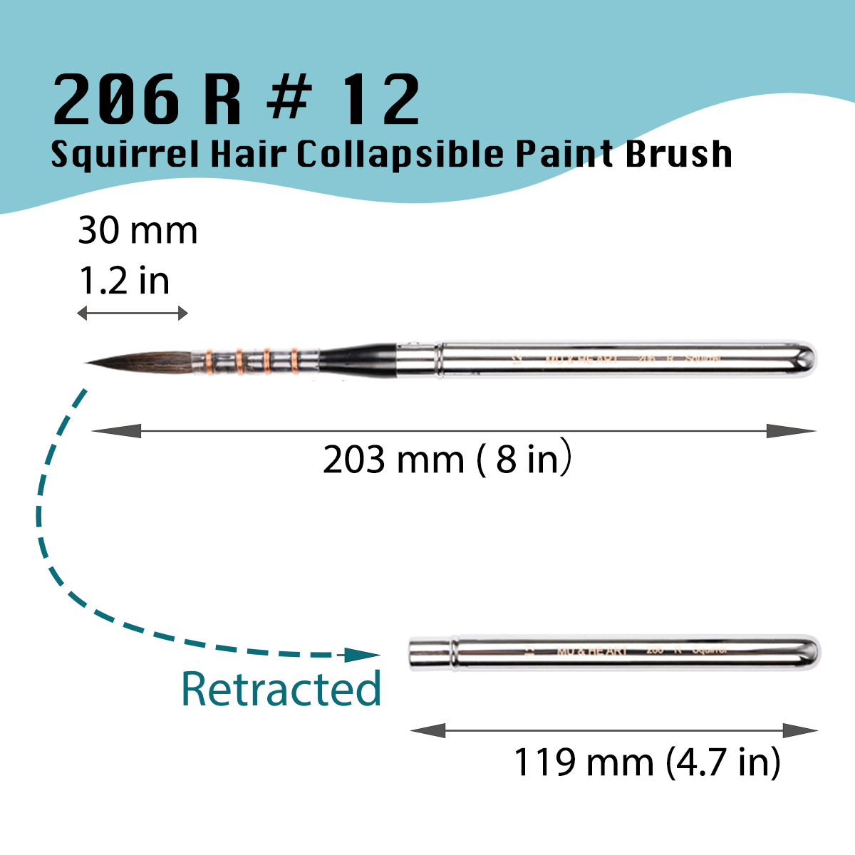 	Pos 10: Collapsible brush closed - portable travel watercolor