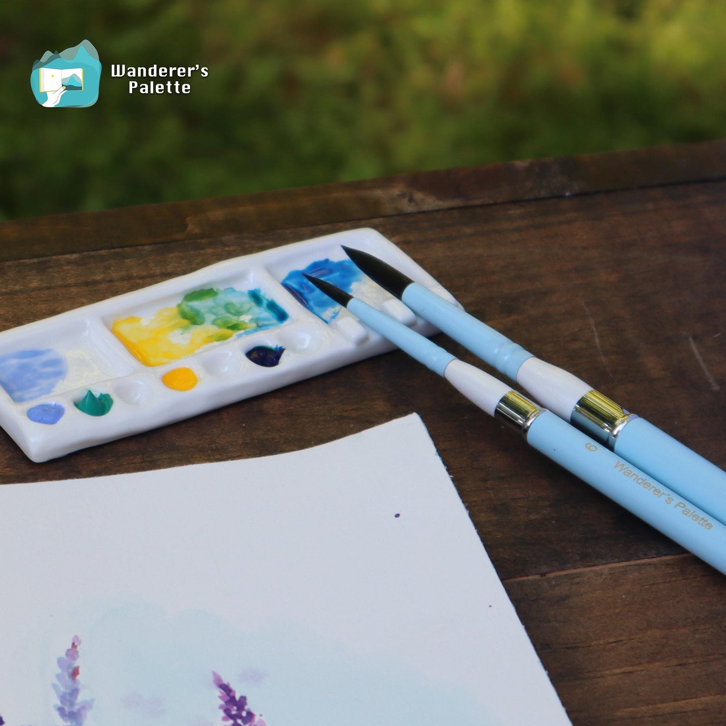 	Pos 6: Squirrel mix hair brush tip detail - blue travel watercolor brush