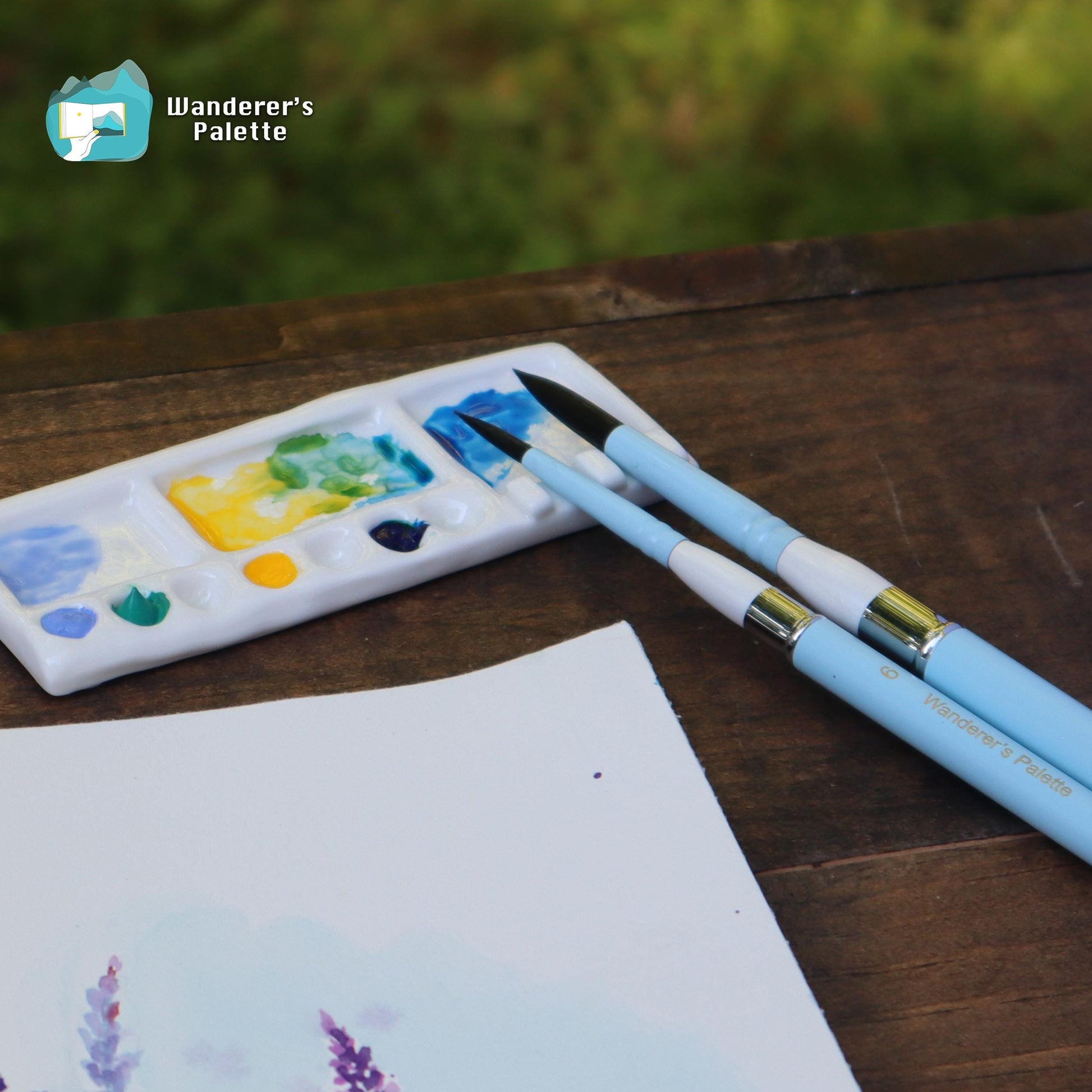 	Pos 6: Squirrel mix hair brush tip detail - blue travel watercolor brush