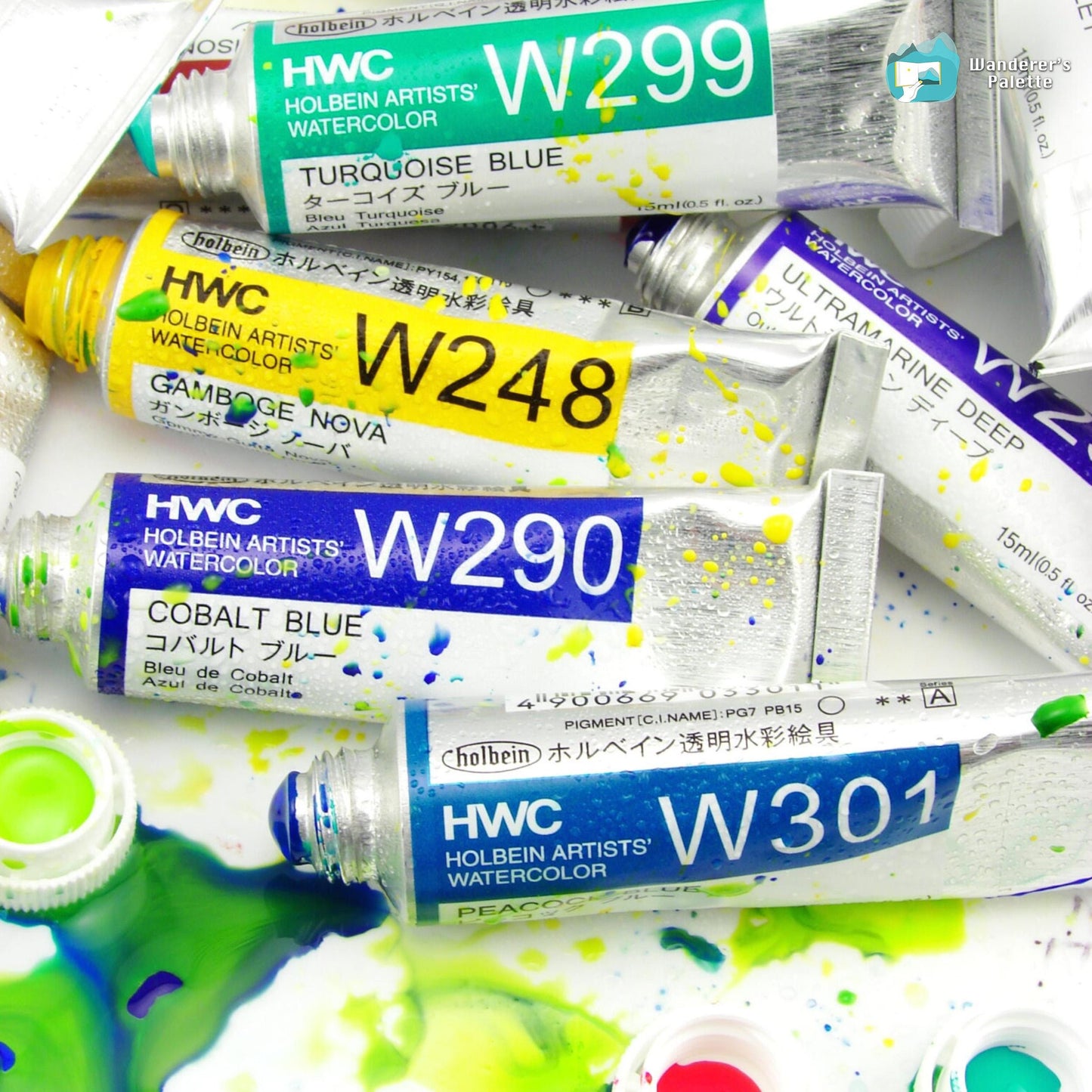 	Pos 9: 12 neon fluorescent Holbein colors detail - luminous palette