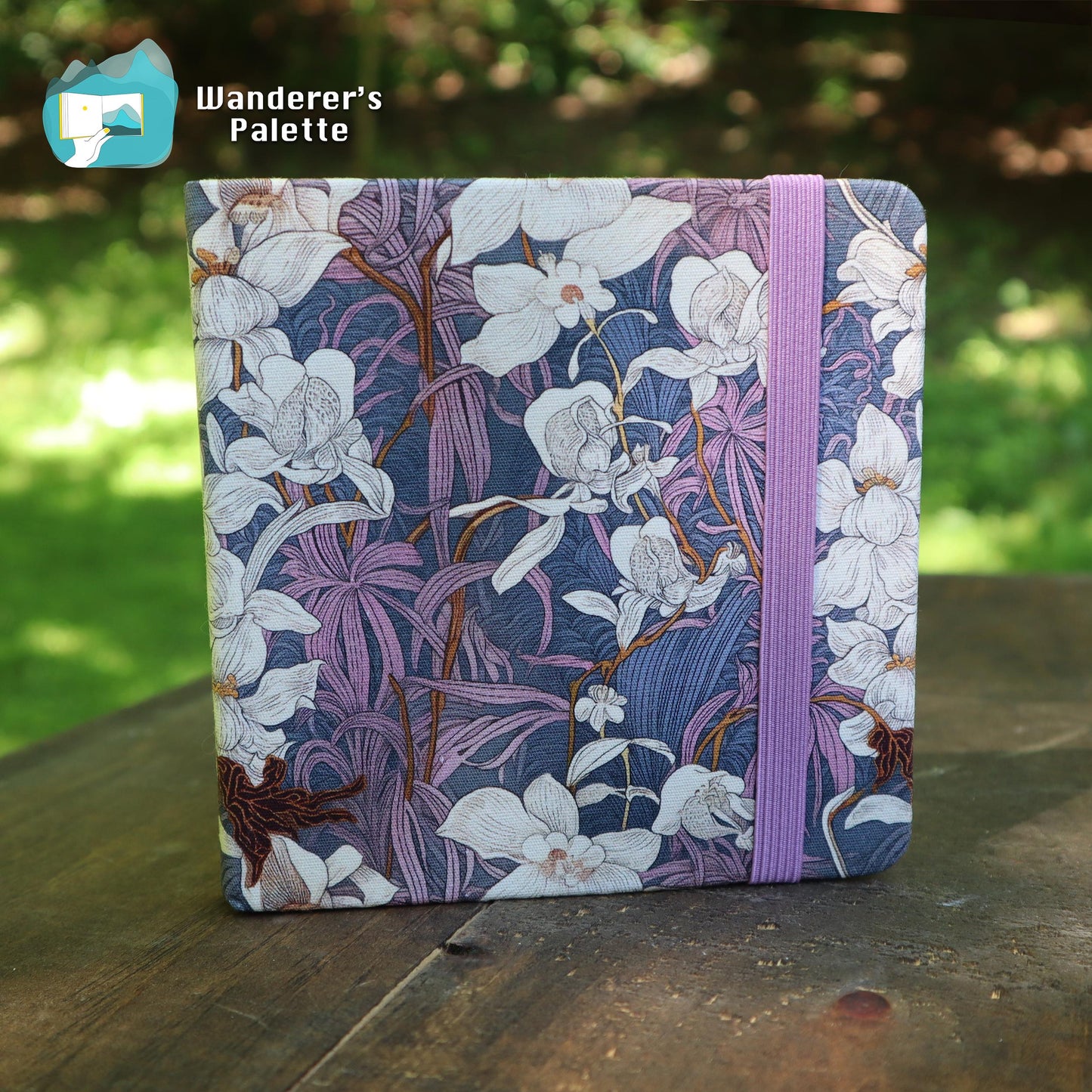 Professional Watercolor Journal | 100% Cotton 300gsm Square Sketchbook, HP Violet Orchid, 4.7×4.7"