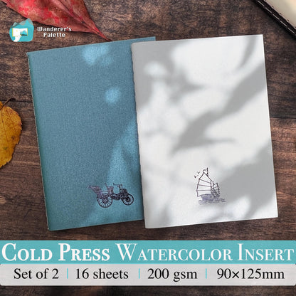 Watercolor insert refill pages close-up - traveler's notebook