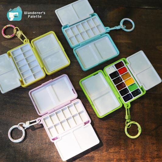 	Pos 1: Portable mini watercolor palette 12 Holbein colors - pocket-sized travel art kit