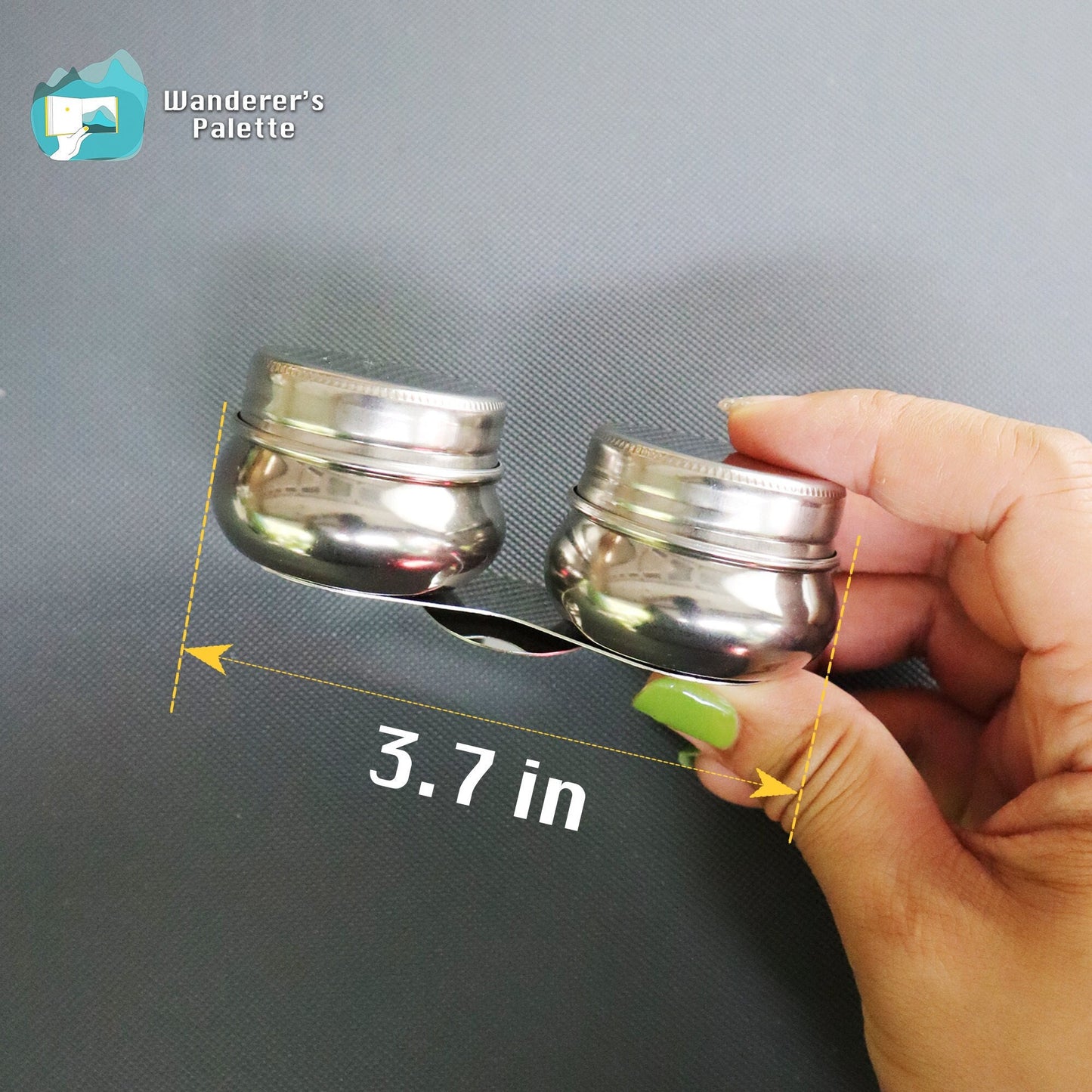 Stainless Steel Travel Palette Cup | Single & Double Dipper with Screw Lid, Artist Water Cup