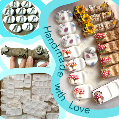 Handmade Mini Ceramic Watercolor Palette | Portable Travel Mixing Palette for Urban Sketching