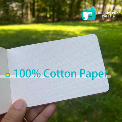 Personalized Watercolor Journal | 100% Cotton Paper Travel Sketchbook with Faux Leather Cover