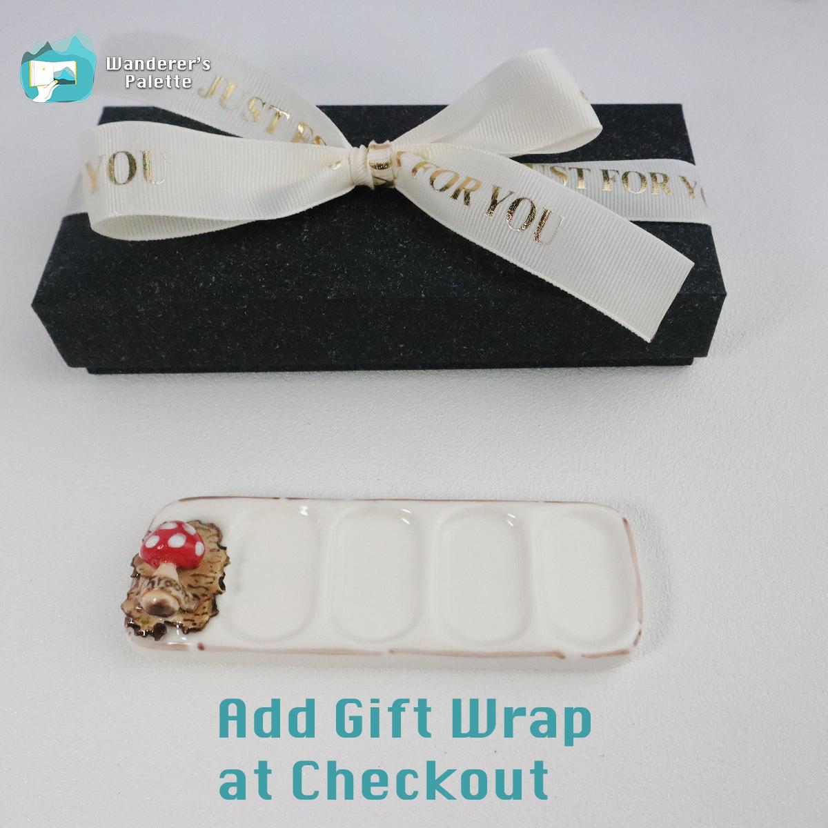 Handmade Ceramic Watercolor Mixing Palette | 5" Travel Size with Mushroom Detail, Artist Gift