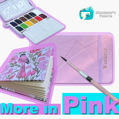 	Pos 6: Squirrel mix hair brush tip - pink collapsible travel brush