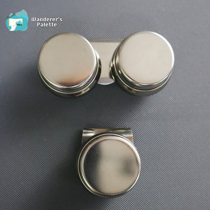 Stainless Steel Travel Palette Cup | Single & Double Dipper with Screw Lid, Artist Water Cup