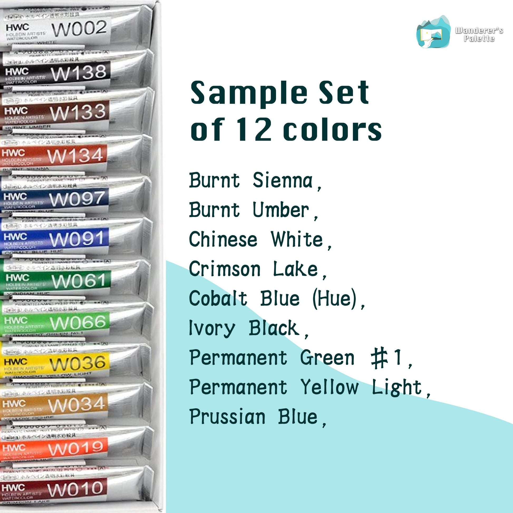 	Pos 7: Portable mini watercolor palette packaging - 12 Holbein colors