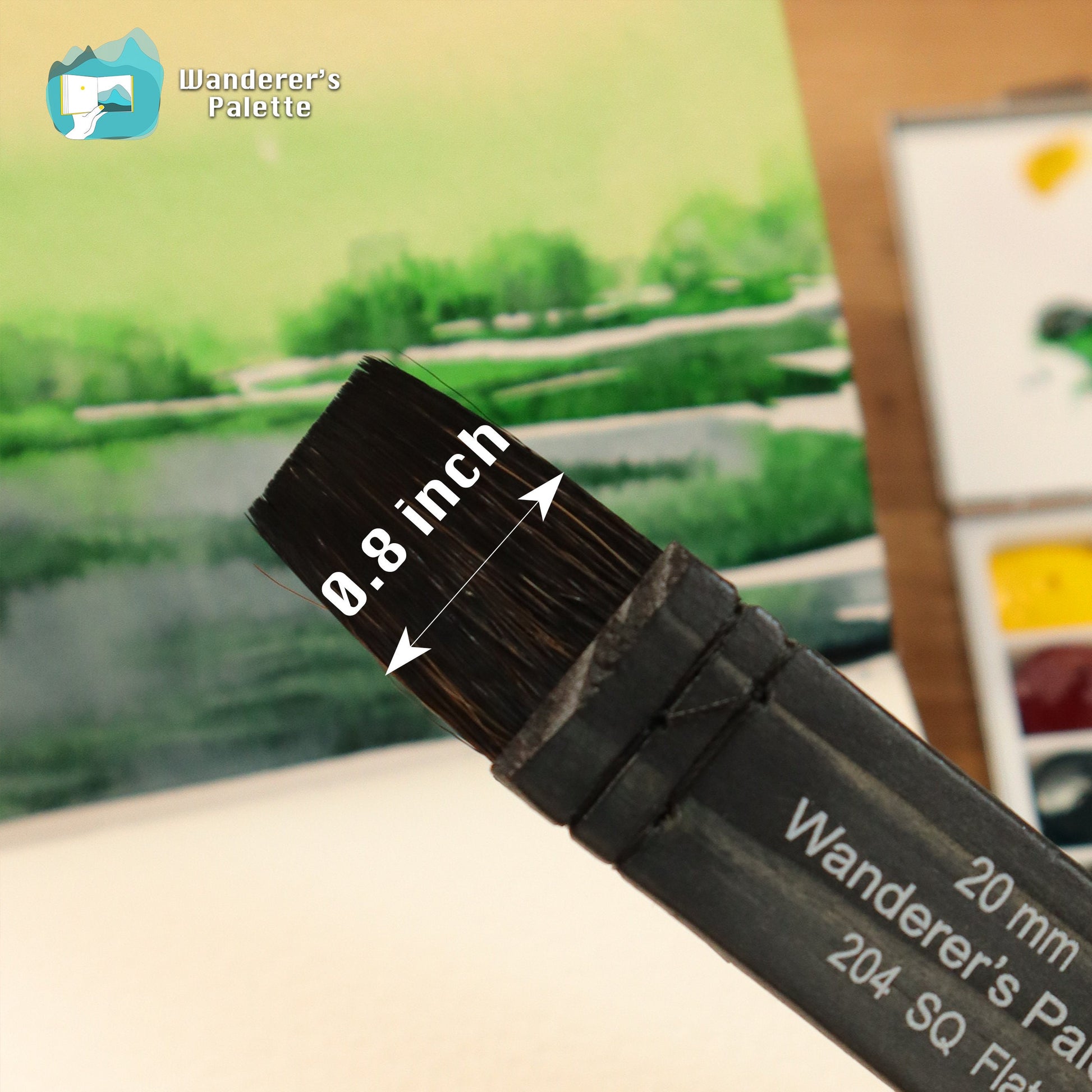 Pos 3: Artist painting with squirrel mix hair watercolor brush
