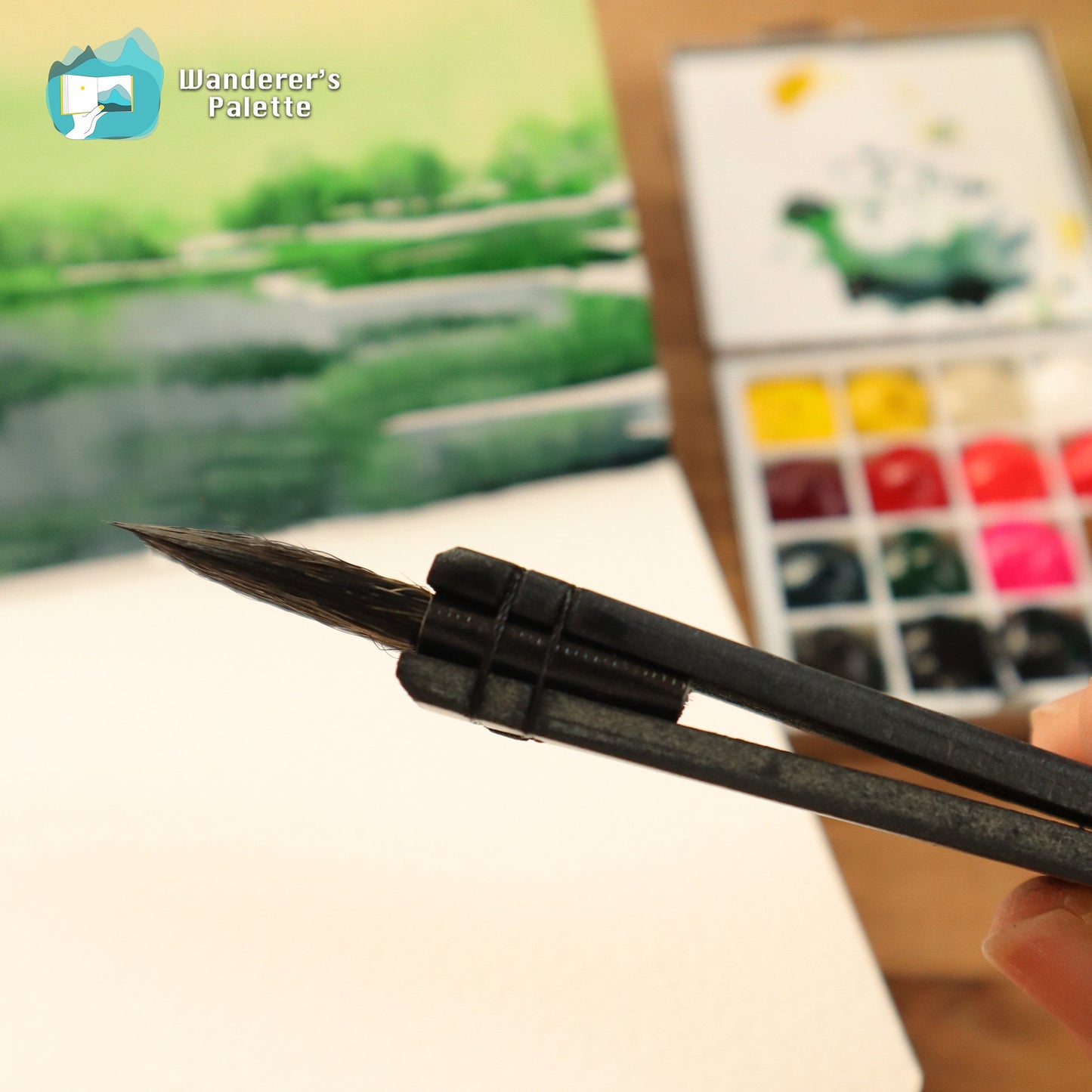 Pos 5: Squirrel mix hair brush tip close-up - watercolor artist brush