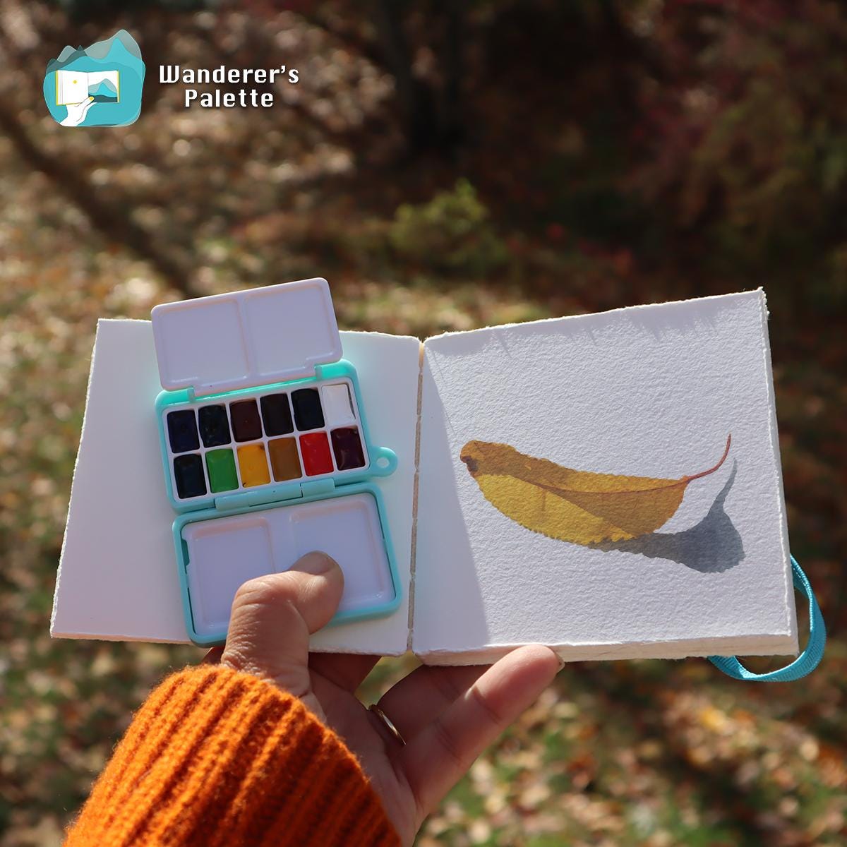 Deckle Edge Cotton Watercolor Journal | 100% Cotton 300gsm Travel Sketchbook, 4×4"