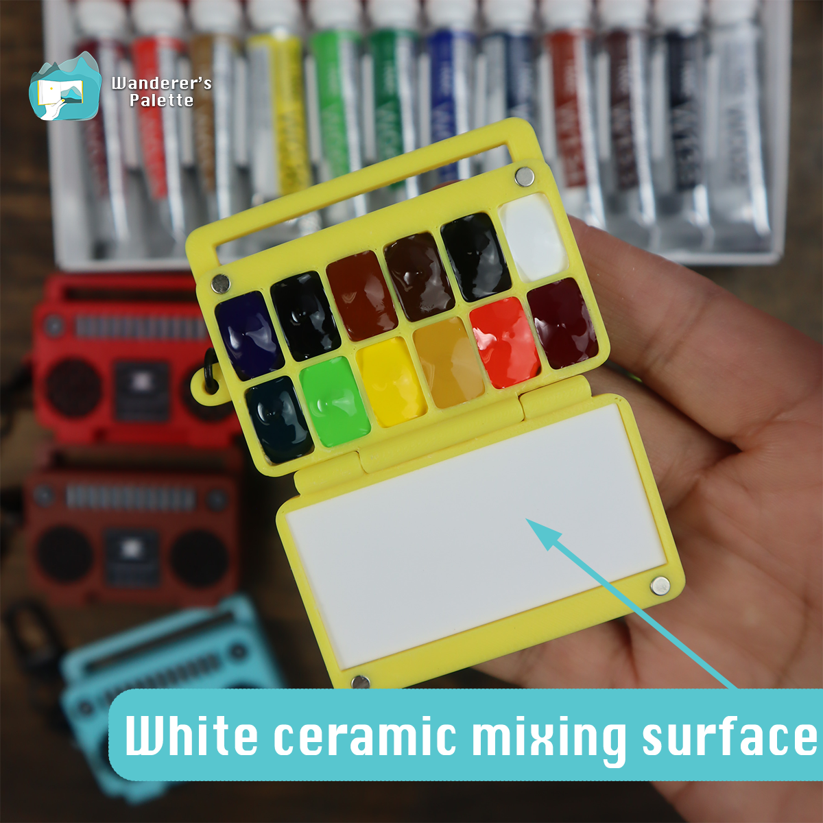 Mini Watercolor Palette | Retro Boombox Design, Travel Paint Set