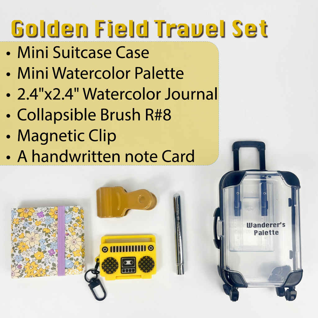 Personalized Mini Notebook Set | Gold Foil Cover, Pocket Journal with Pen & Suitcase Gift Box