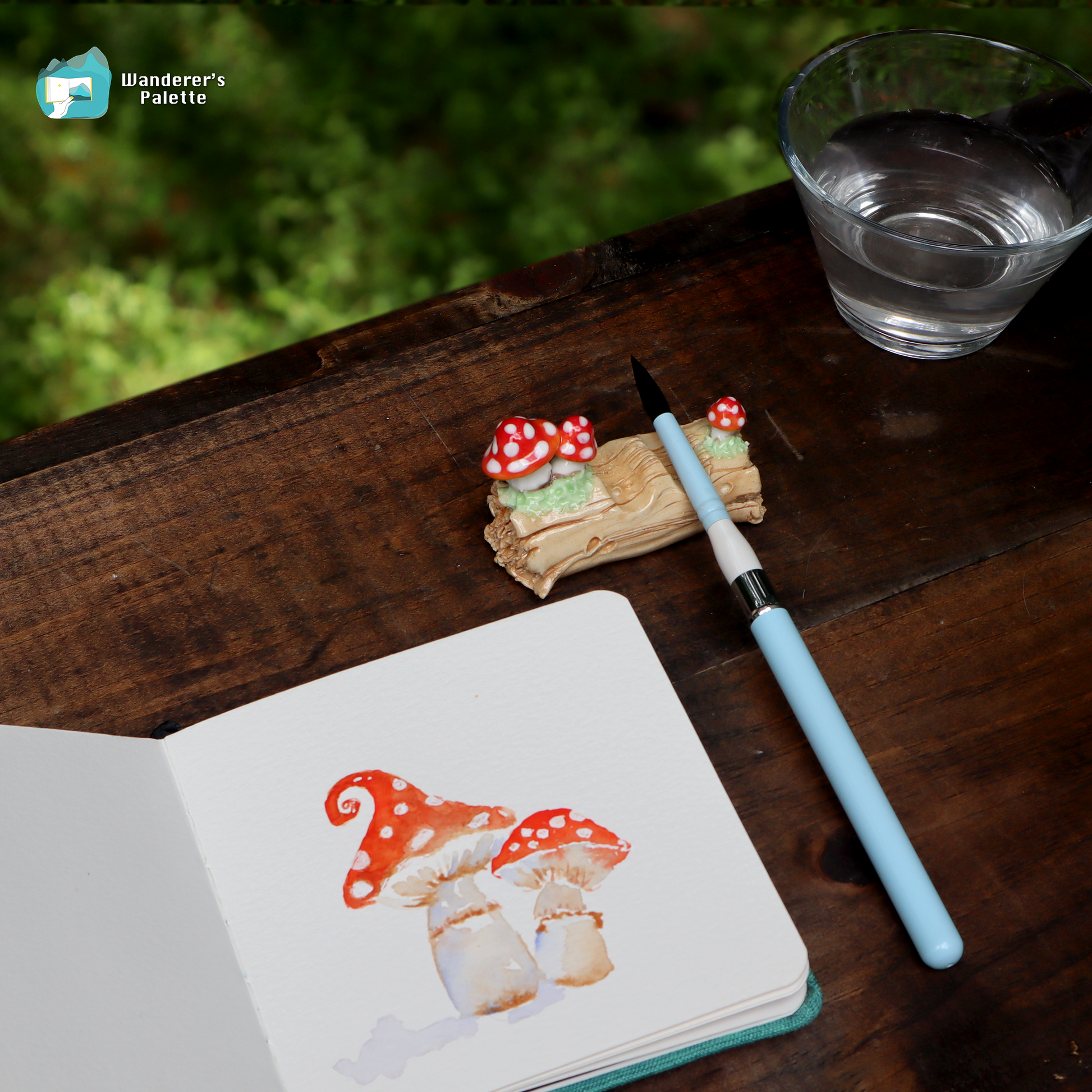 Handmade Ceramic Mushroom Watercolor Accessories | Artist Gift | Woodland Pottery