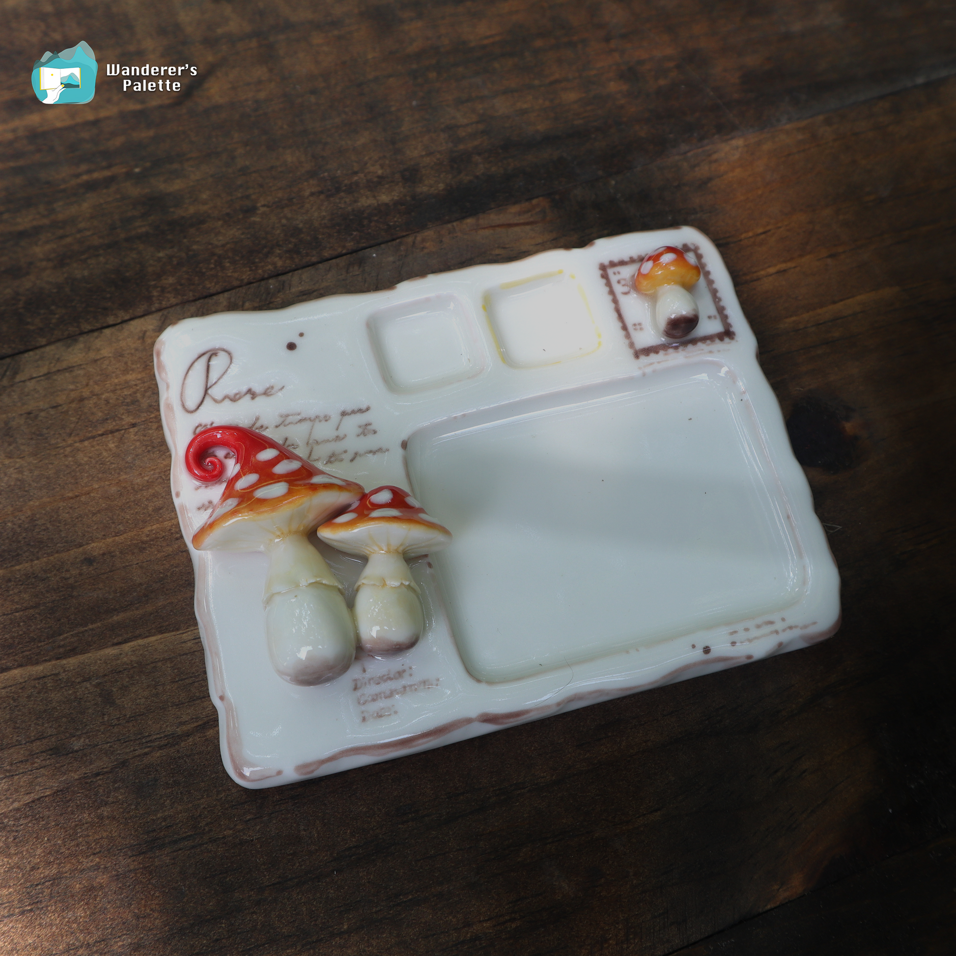 Handmade Ceramic Mushroom Watercolor Accessories | Artist Gift | Woodland Pottery watercolor palettte