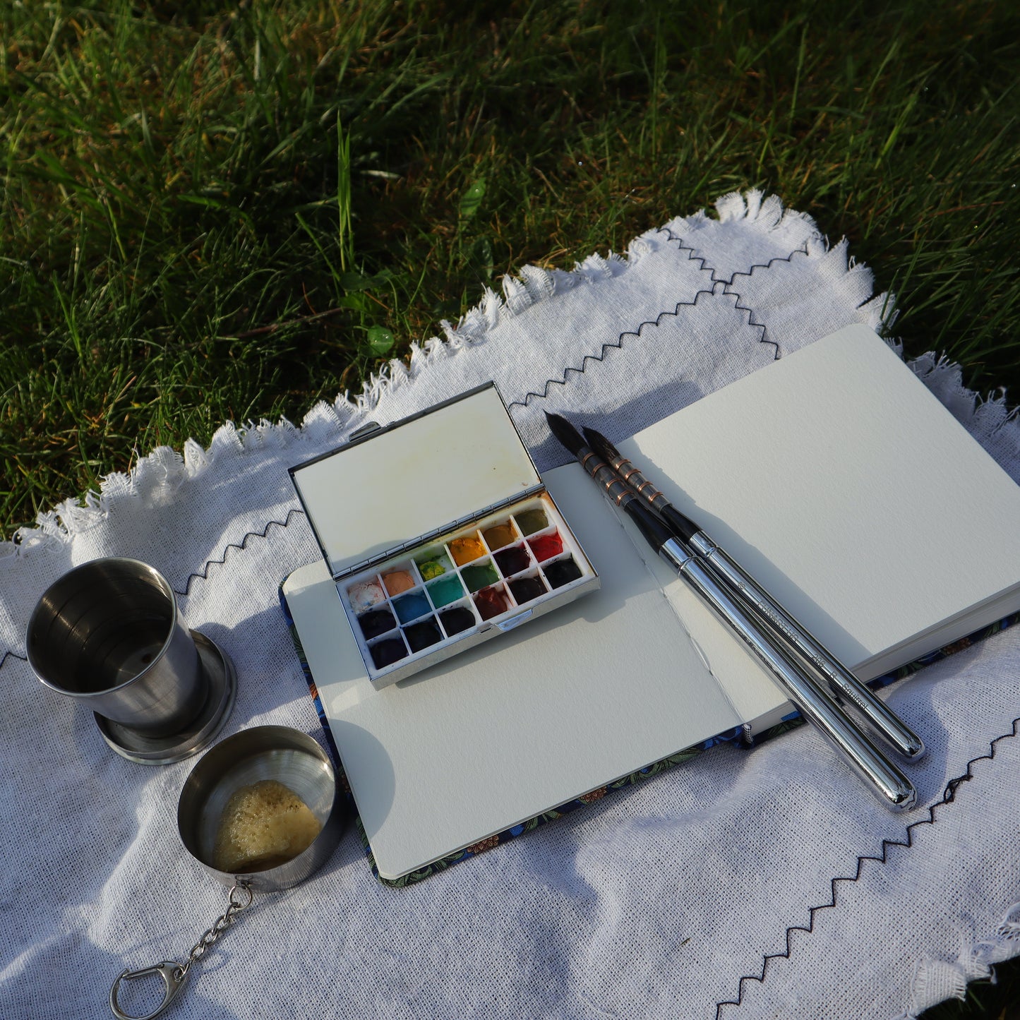 Cotton Paper Watercolor Journal | 100% Cotton 300gsm Travel Sketchbook for Painting & Plein Air, 4.7×4.7"