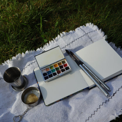 Cotton Paper Watercolor Journal | 100% Cotton 300gsm Travel Sketchbook for Painting & Plein Air, 4.7×4.7"
