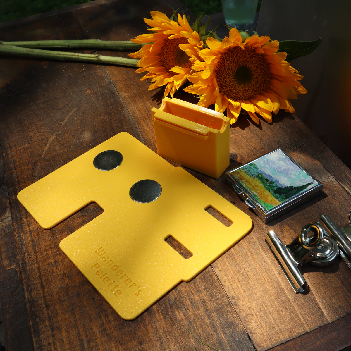 Gift for Artist ｜Sunflower Yellow Watercolor Travel Art Set | Plein Air Painting Set