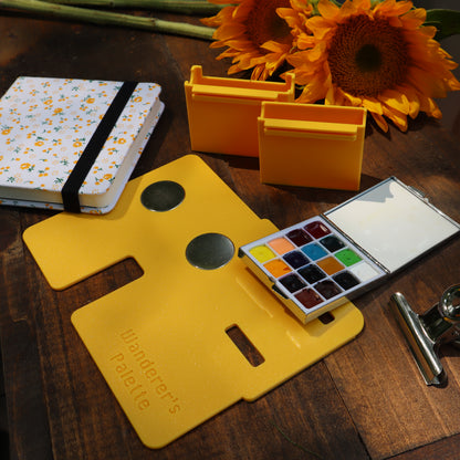 Gift for Artist ｜Sunflower Yellow Watercolor Travel Art Set | Plein Air Painting Set