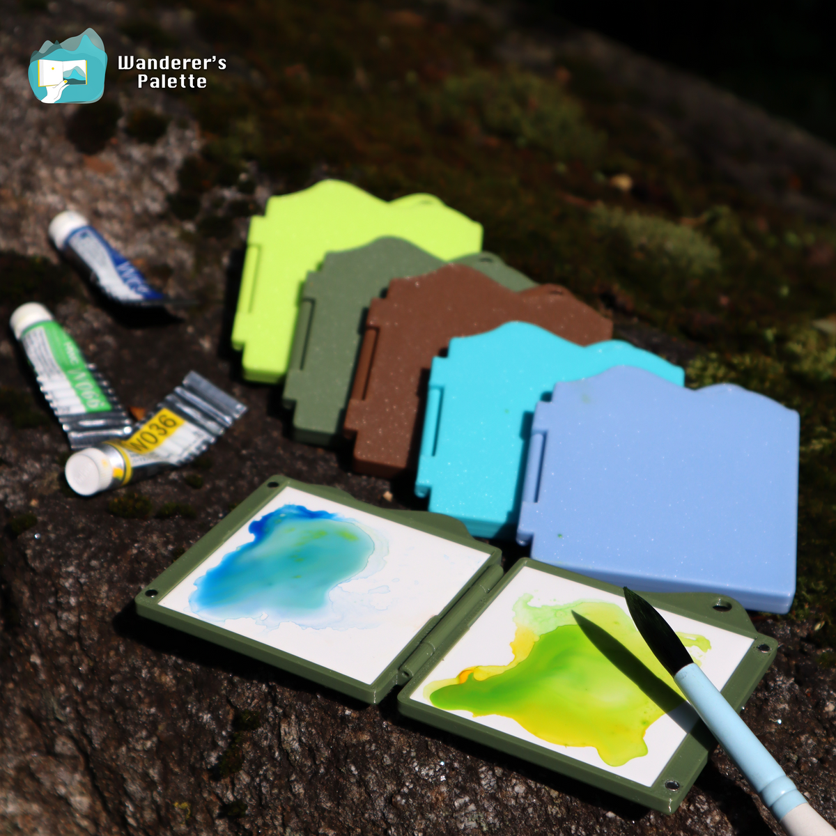 Ultra-Light Folding Watercolor Mixing Palette– Ceramic Surface for Travel