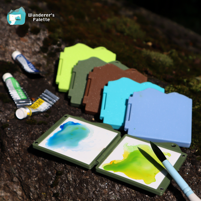 Ultra-Light Folding Watercolor Mixing Palette– Ceramic Surface for Travel