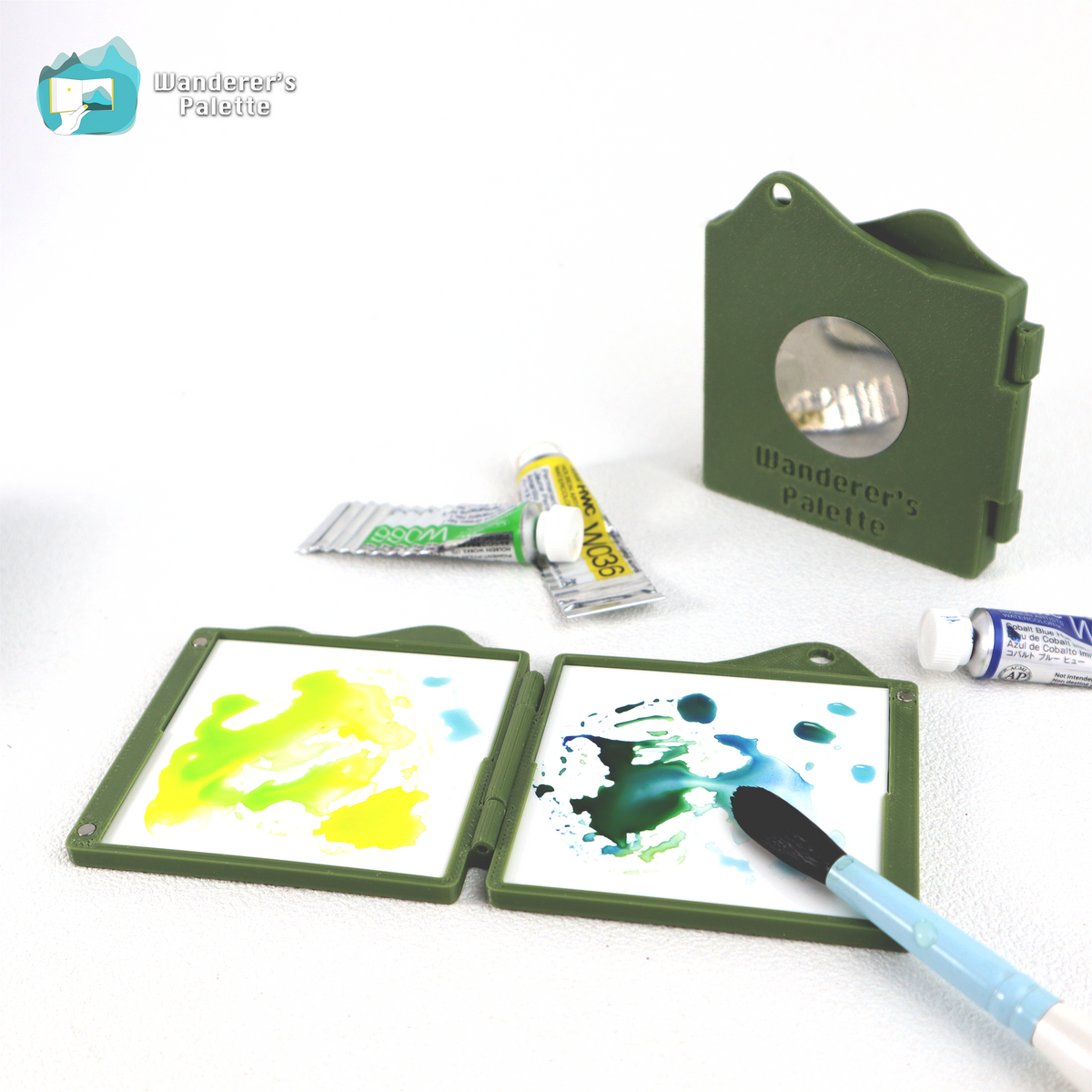 Ultra-Light Folding Watercolor Mixing Palette– Ceramic Surface for Travel