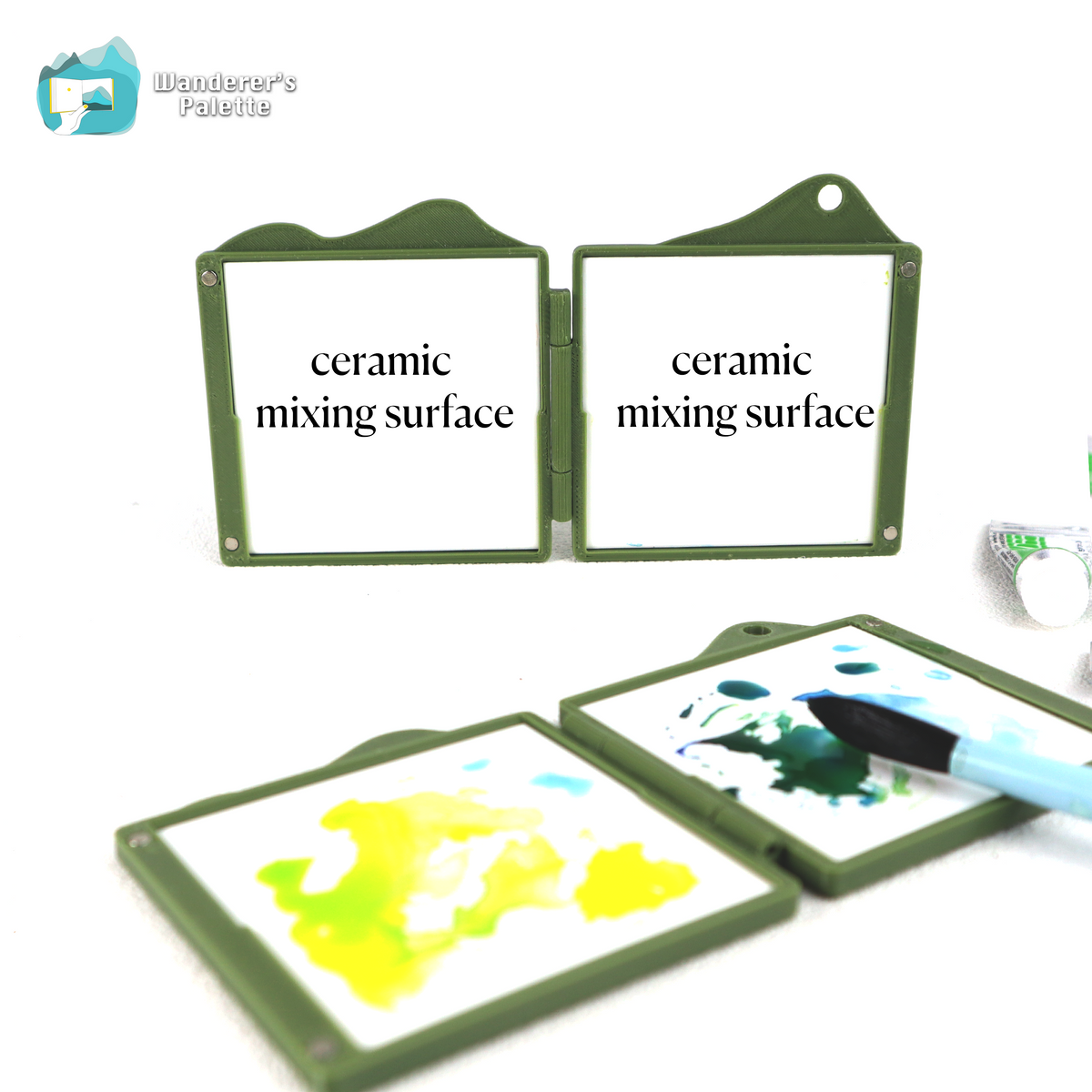 Ultra-Light Folding Watercolor Mixing Palette– Ceramic Surface for Travel