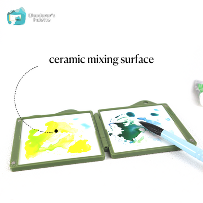 Ultra-Light Folding Watercolor Mixing Palette– Ceramic Surface for Travel