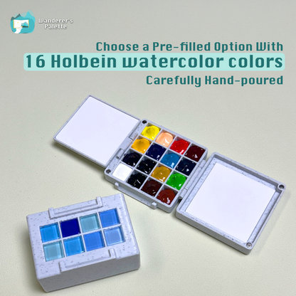 Mini Handmade Watercolor Palette with Water Bucket – product view 16