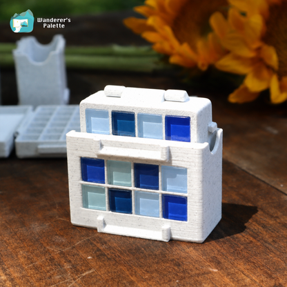 Mini Handmade Watercolor Palette with Water Bucket – product view 4