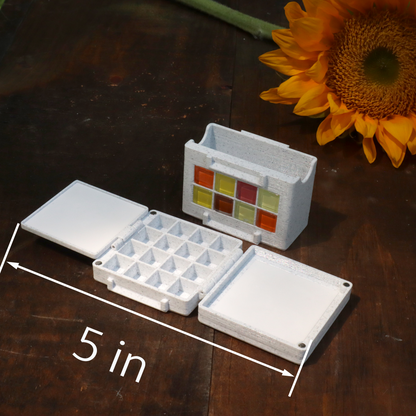 Mini Handmade Watercolor Palette with Water Bucket – product view 8
