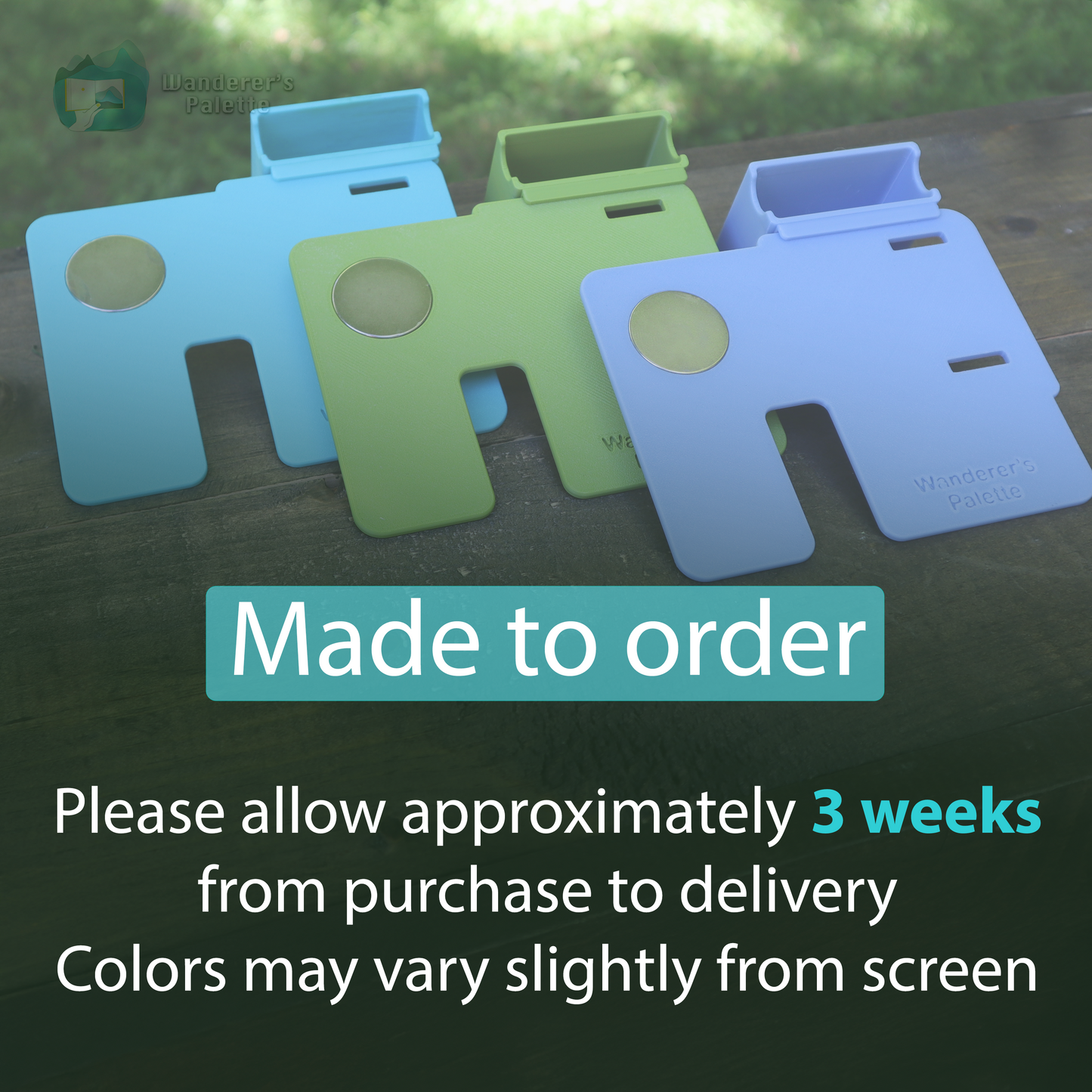 Personalized Plein Air Watercolor Board ｜ Palette Adapter | Choose Your Color & Custom Text ｜ Gift for Artist