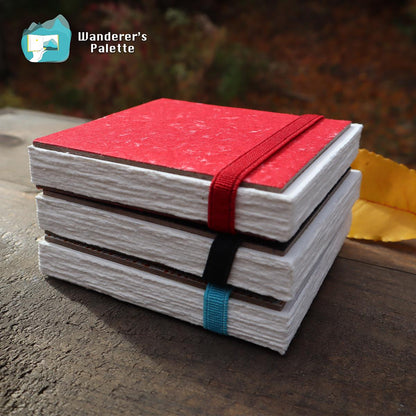 Deckle Edge Cotton Watercolor Journal | 100% Cotton 300gsm Travel Sketchbook, 4×4"