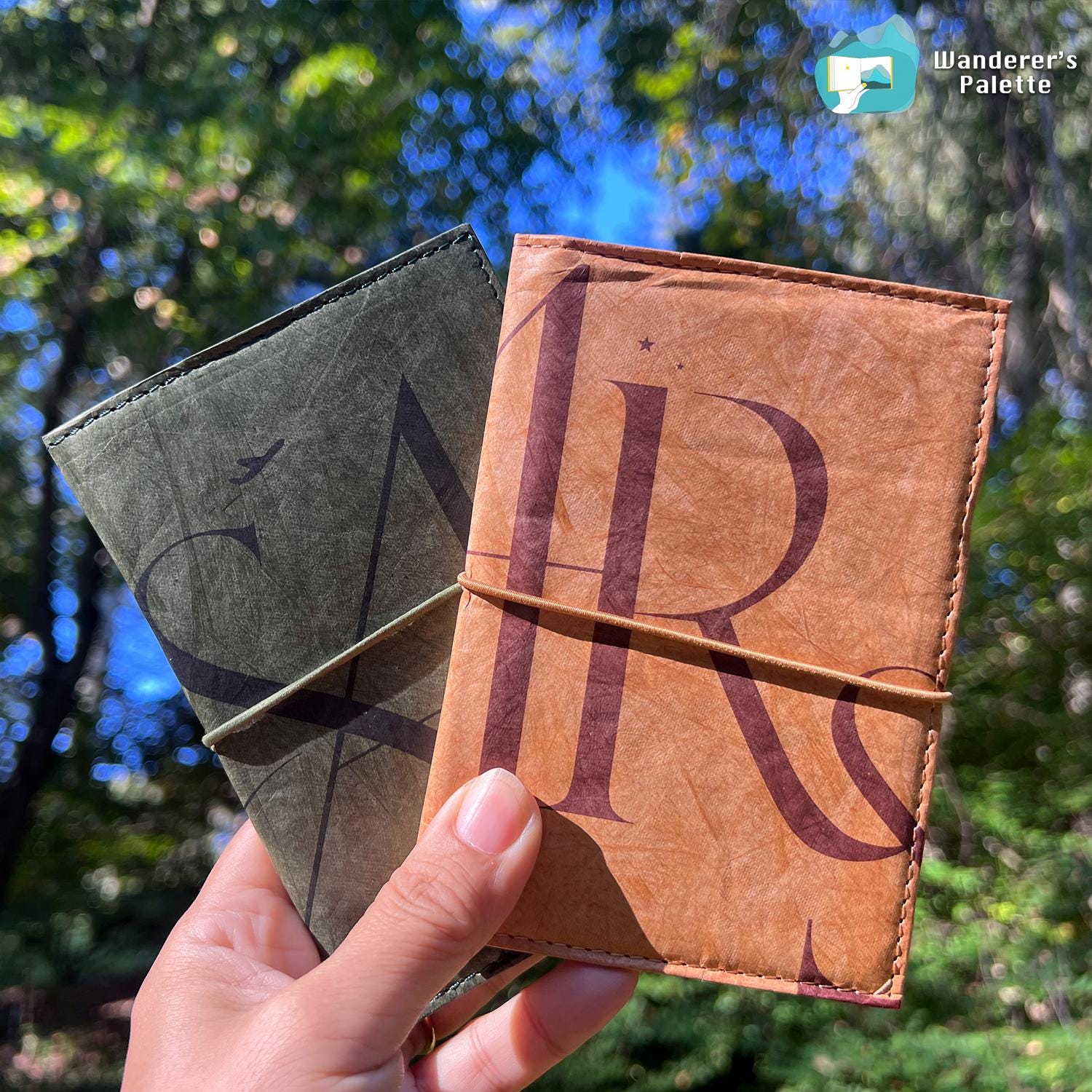 	Pos 1: Vintage kraft paper traveler's notebook - refillable art sketchbook with charms
