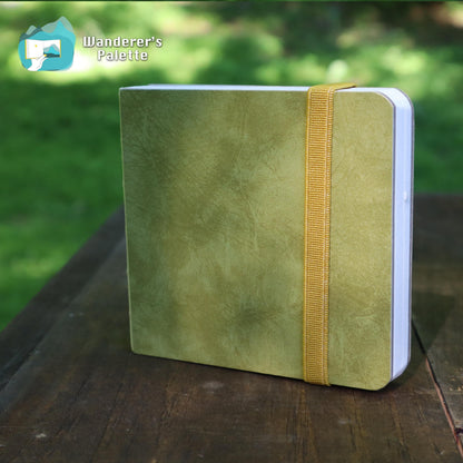 	Pos 2: Faux leather cover close-up - cotton watercolor journal 4x4