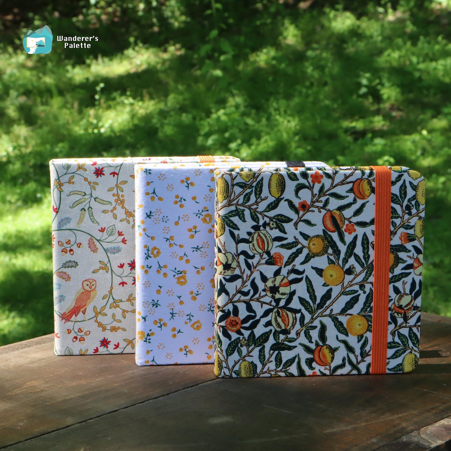 Floral Linen Cover Watercolor Journal | 100% Cotton 300gsm Travel Sketchbook, 4.7×4.7"