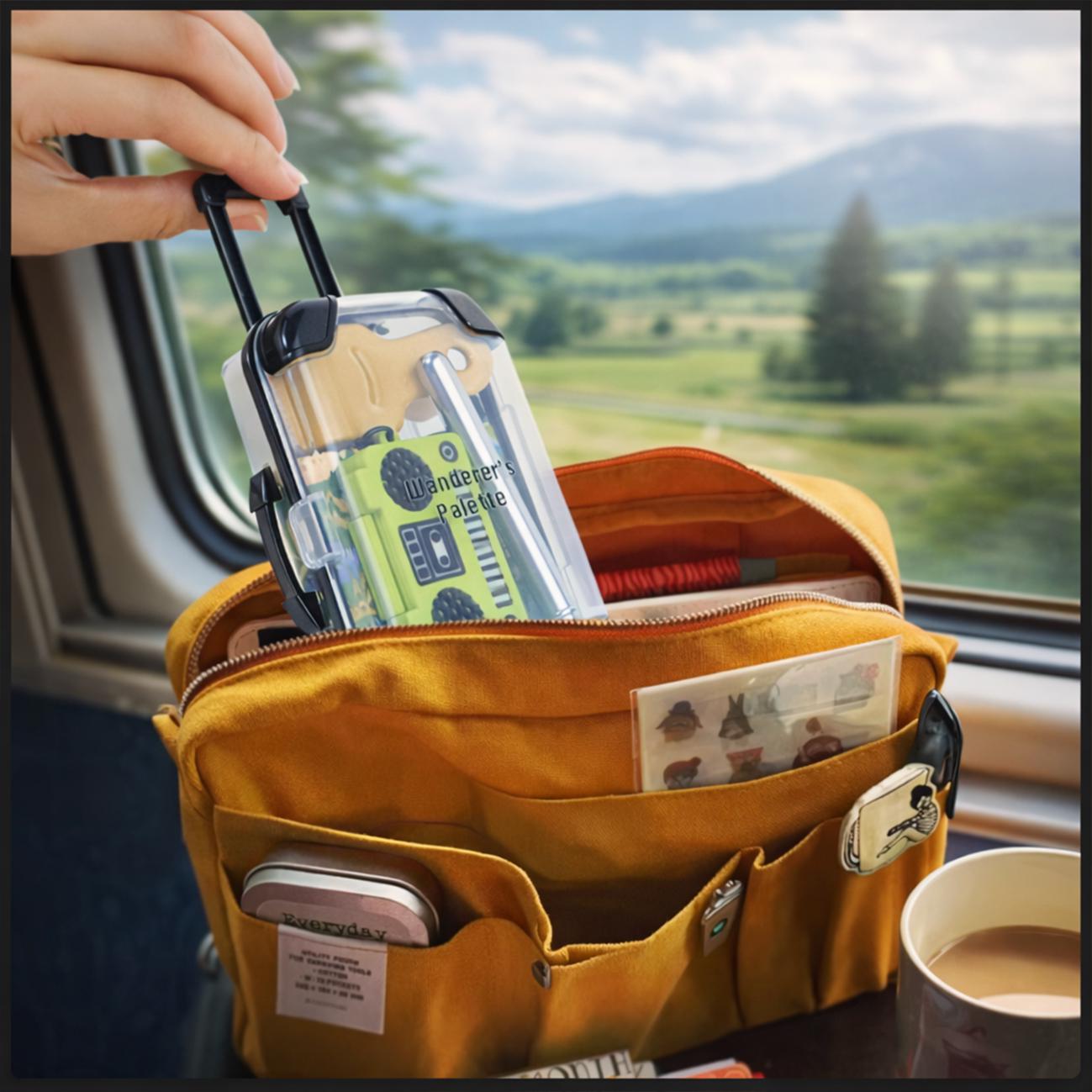 Travel Watercolor Gift Set | Portable Art Kit in Mini Suitcase, Gift for Artists
