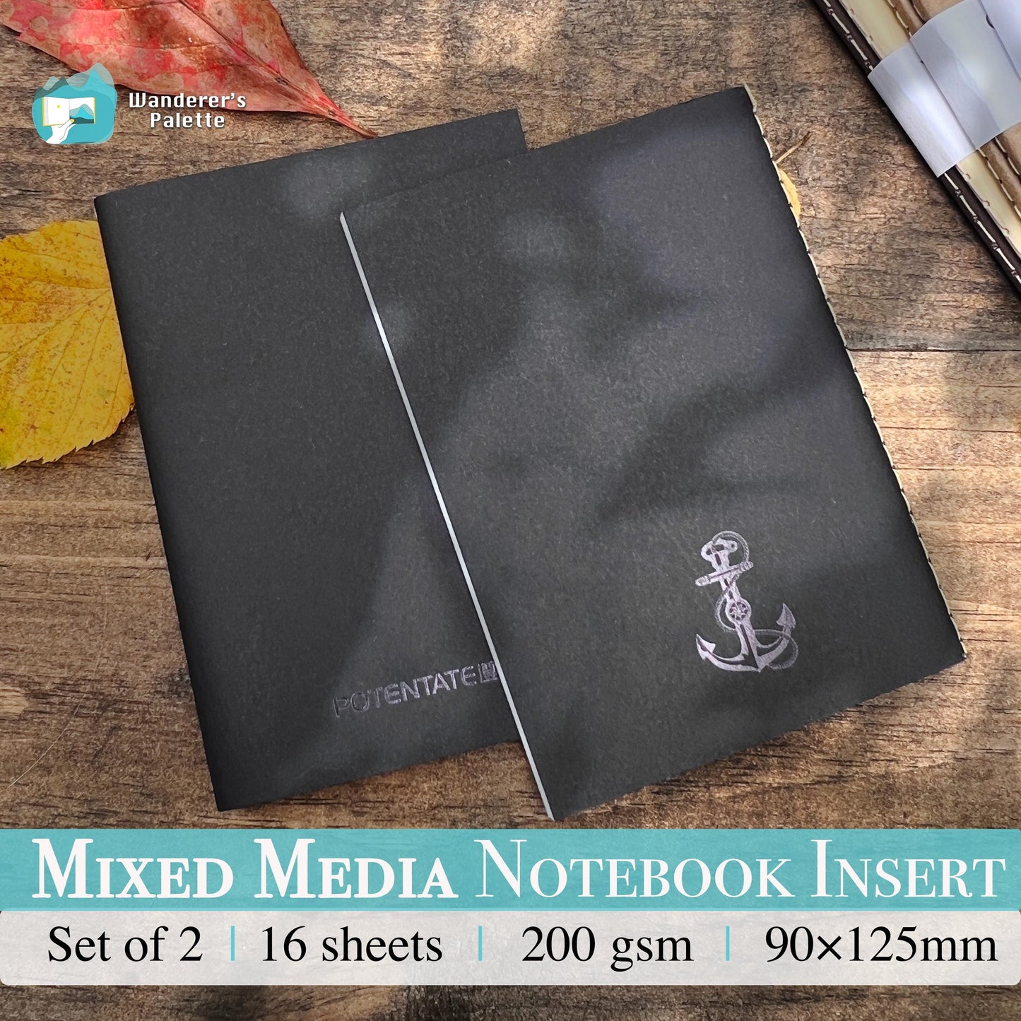 Traveler's notebook inserts set of 2 - watercolor sketch mixed media kraft paper refills