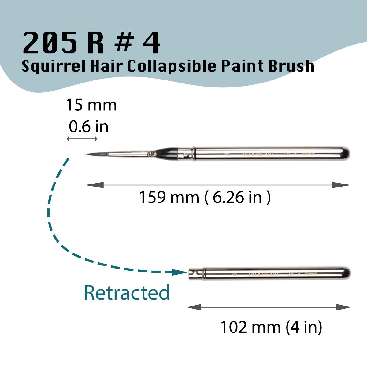 	Pos 9: Travel watercolor brush - squirrel mix hair close-up