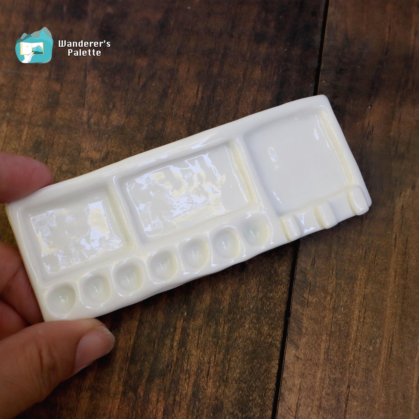 Handmade Mini Ceramic Watercolor Palette | Portable Travel Mixing Palette for Urban Sketching
