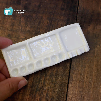 Handmade Mini Ceramic Watercolor Palette | Portable Travel Mixing Palette for Urban Sketching