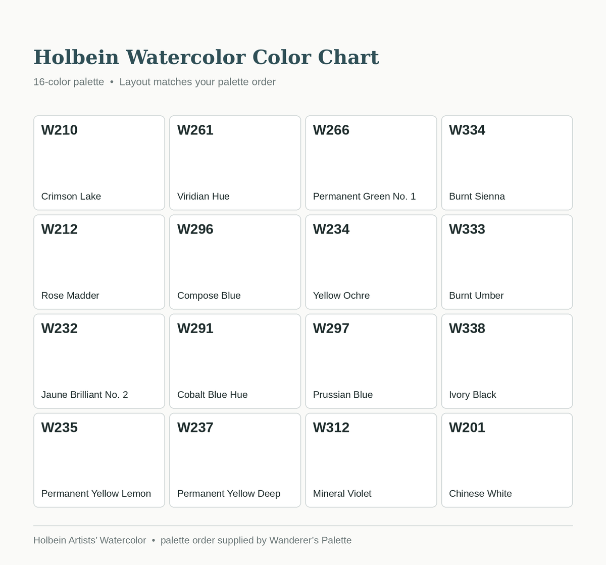 Magnetic Watercolor Travel Palette – 16/18 Holbein Colors